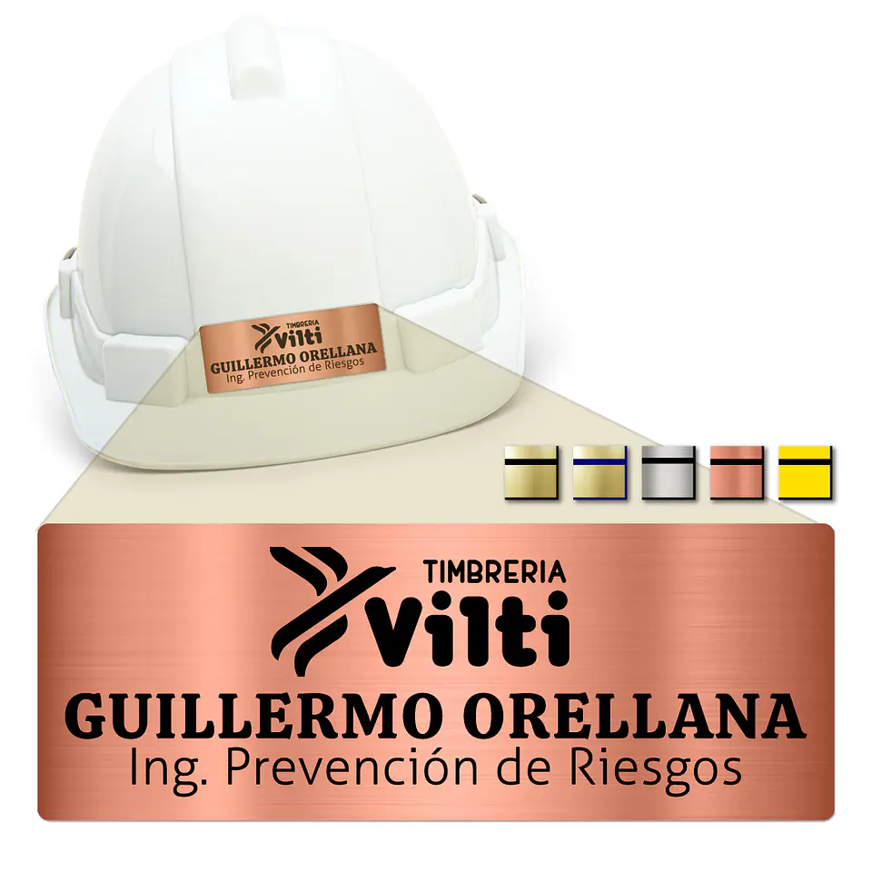 Pack 5 Placa Identificación Casco Full Personalizable Vilti® 11