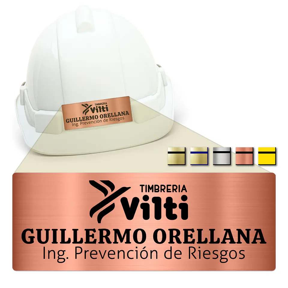 Pack 5 Placa Identificación Casco Full Personalizable Vilti® 17