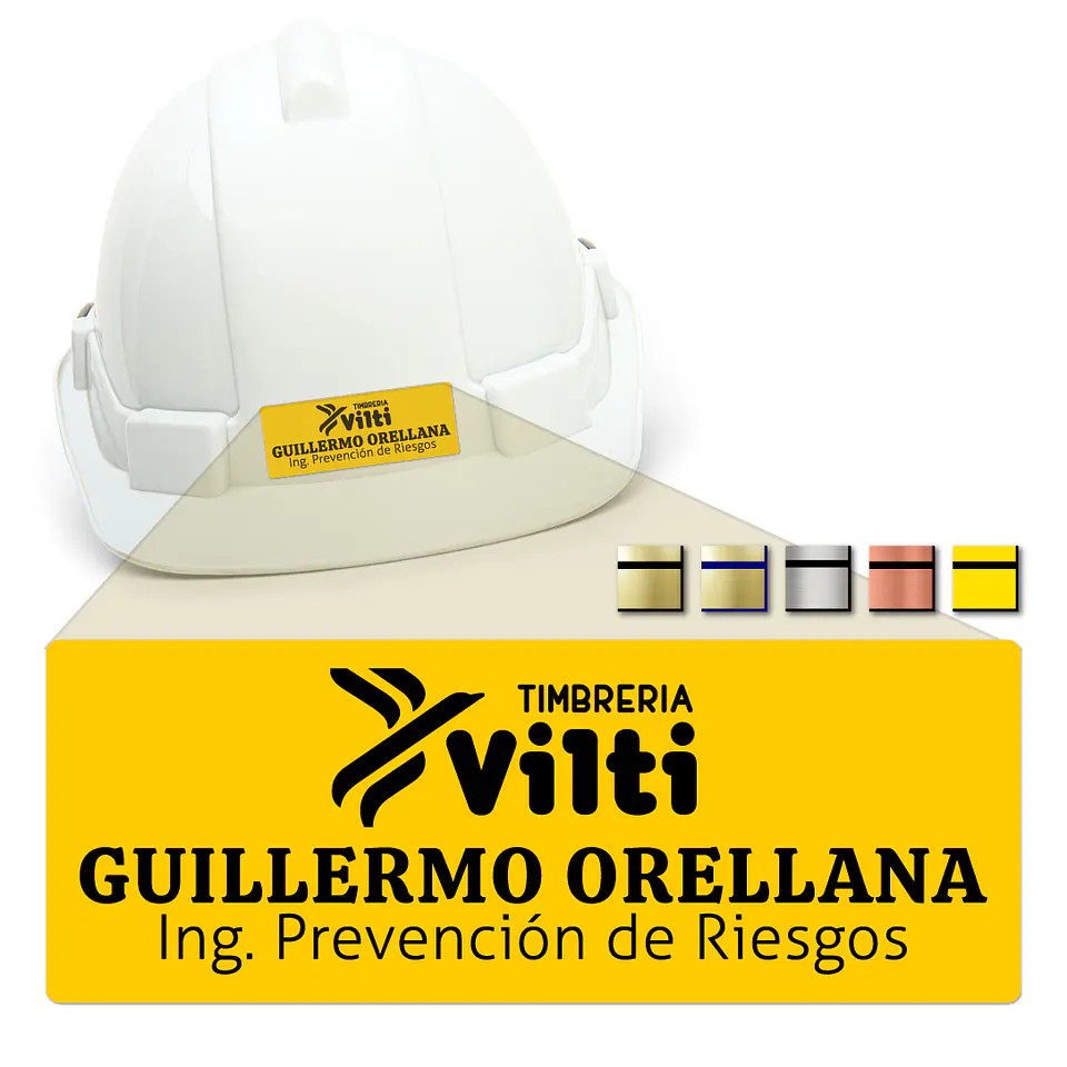 Pack 20 Placa Identificación Casco Full Personalizable Vilti® 6
