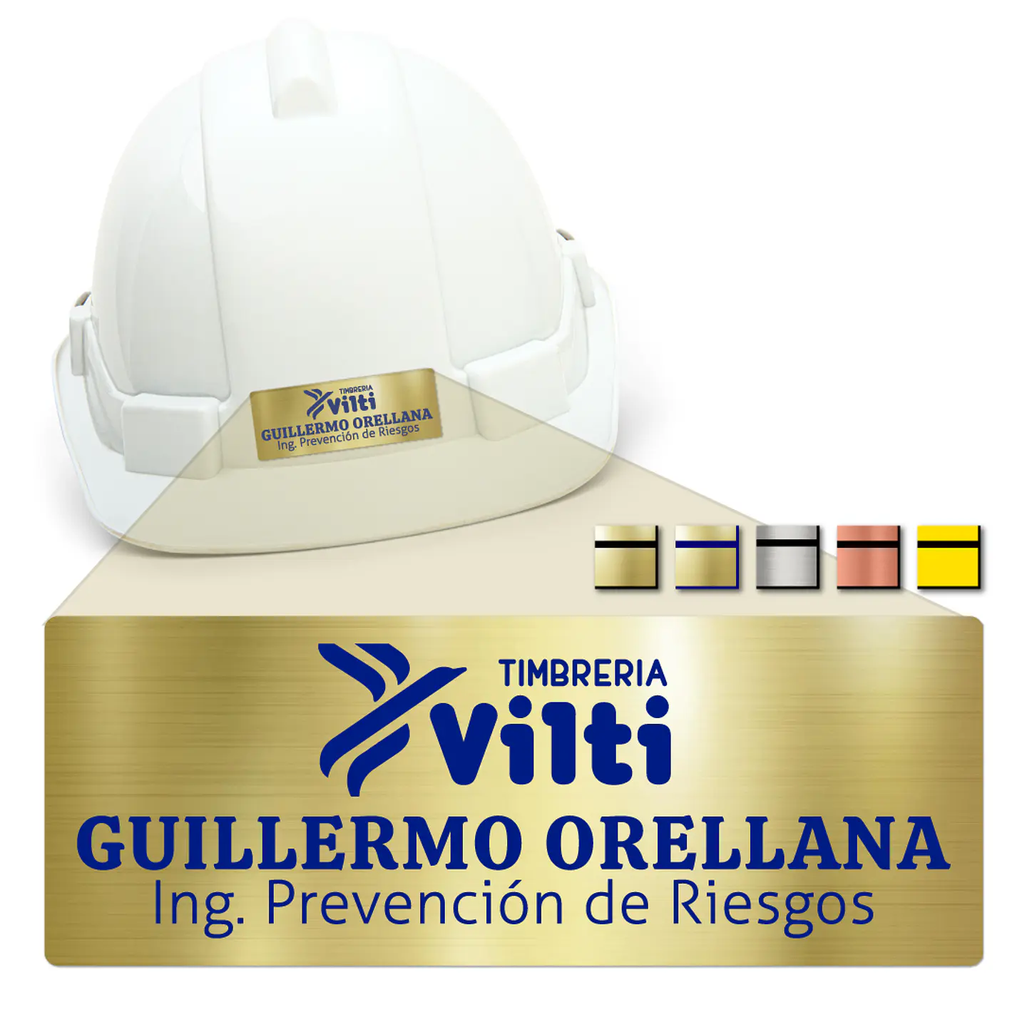 Pack 20 Placa Identificación Casco Full Personalizable Vilti® 3