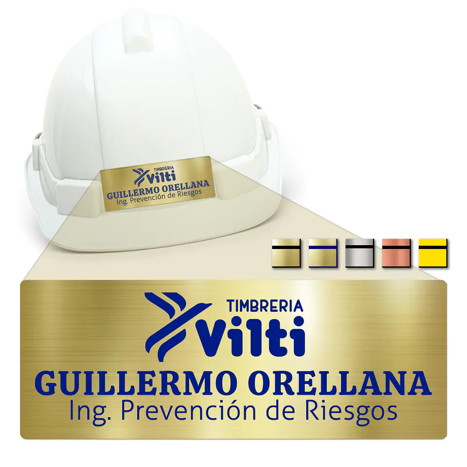 Pack 20 Placa Identificación Casco Full Personalizable Vilti® 15
