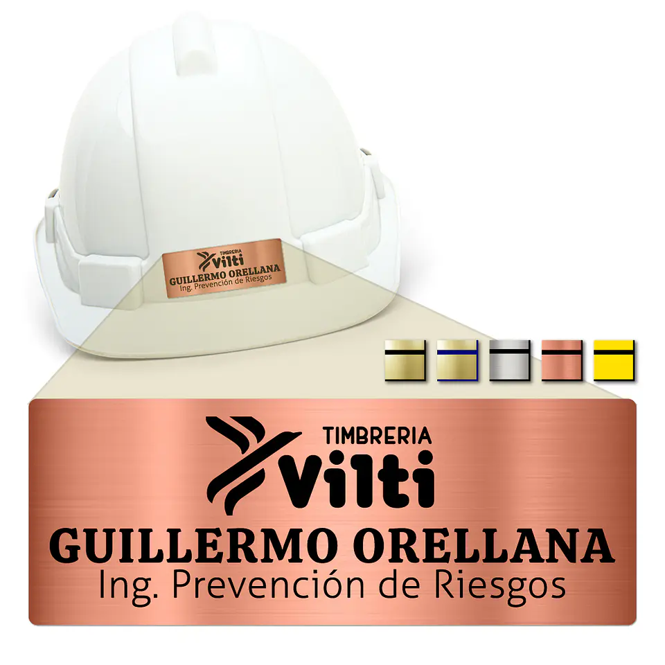 Pack 50 Placa Identificación Casco Full Personalizable Vilti® 5