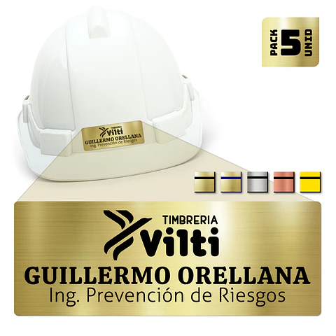 Pack 5 Placa Identificación Casco Full Personalizable Vilti®
