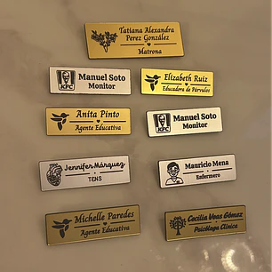 Piochas corporativas personalizadas 6x2 cm (Dorado, Plateado, Bronce)