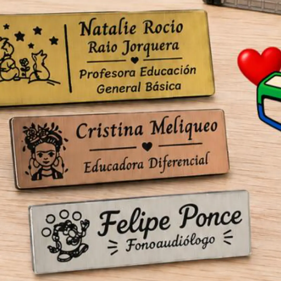 Piochas corporativas personalizadas 8x3 cm - (Dorado, plateado y Bronc) 2