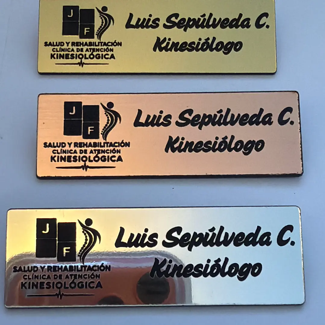 Piochas corporativas personalizadas 6x2 cm (Dorado, Plateado, Bronce) 3