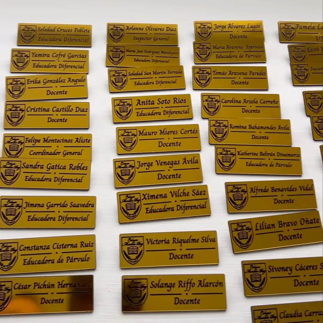 Piochas corporativas personalizadas 8x3 cm - (Dorado, plateado y Bronc) 4