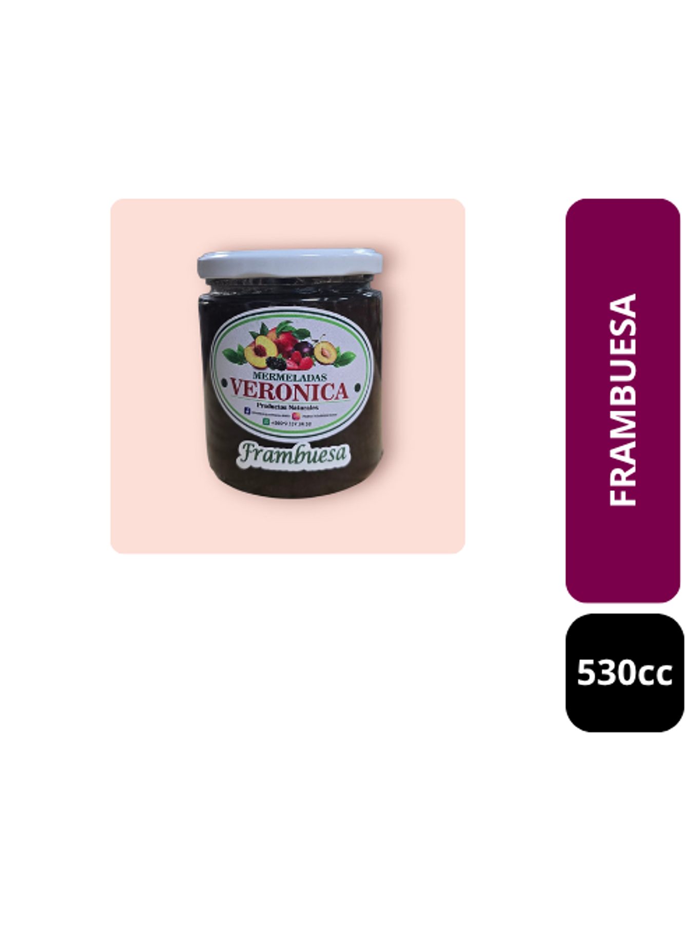 Mermelada de Frambuesa  530cc 1