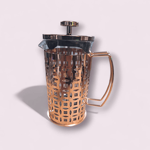 CAFETERA FRANCESA CUBIERTA BRONCE - VIDRIO