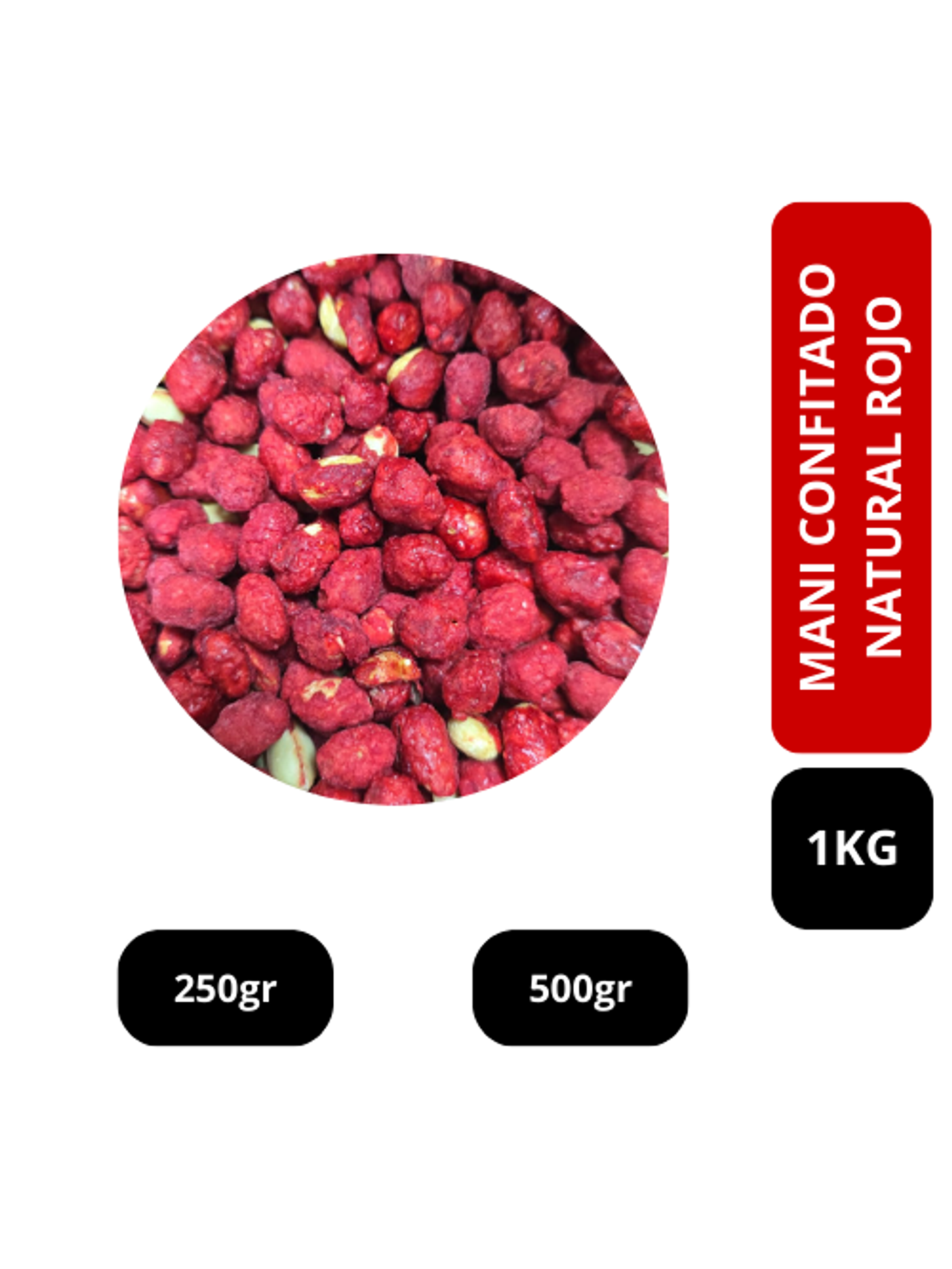 Maní Confitado Natural Color Rojo 1