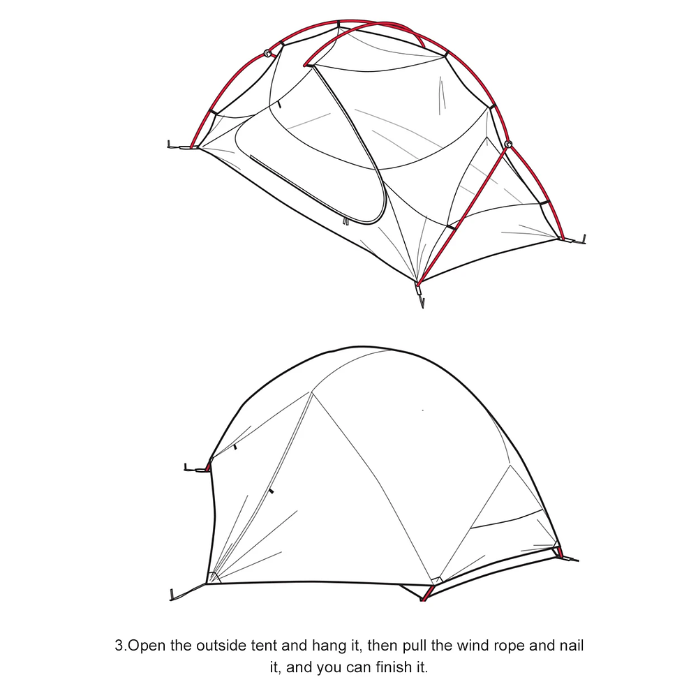 PACOONE Ultralight 20D Nylon Camping Tent