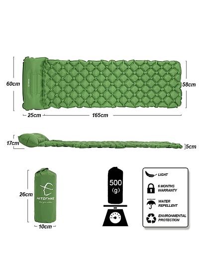 Hitorhike Inflatable Pad with a built in Cushion