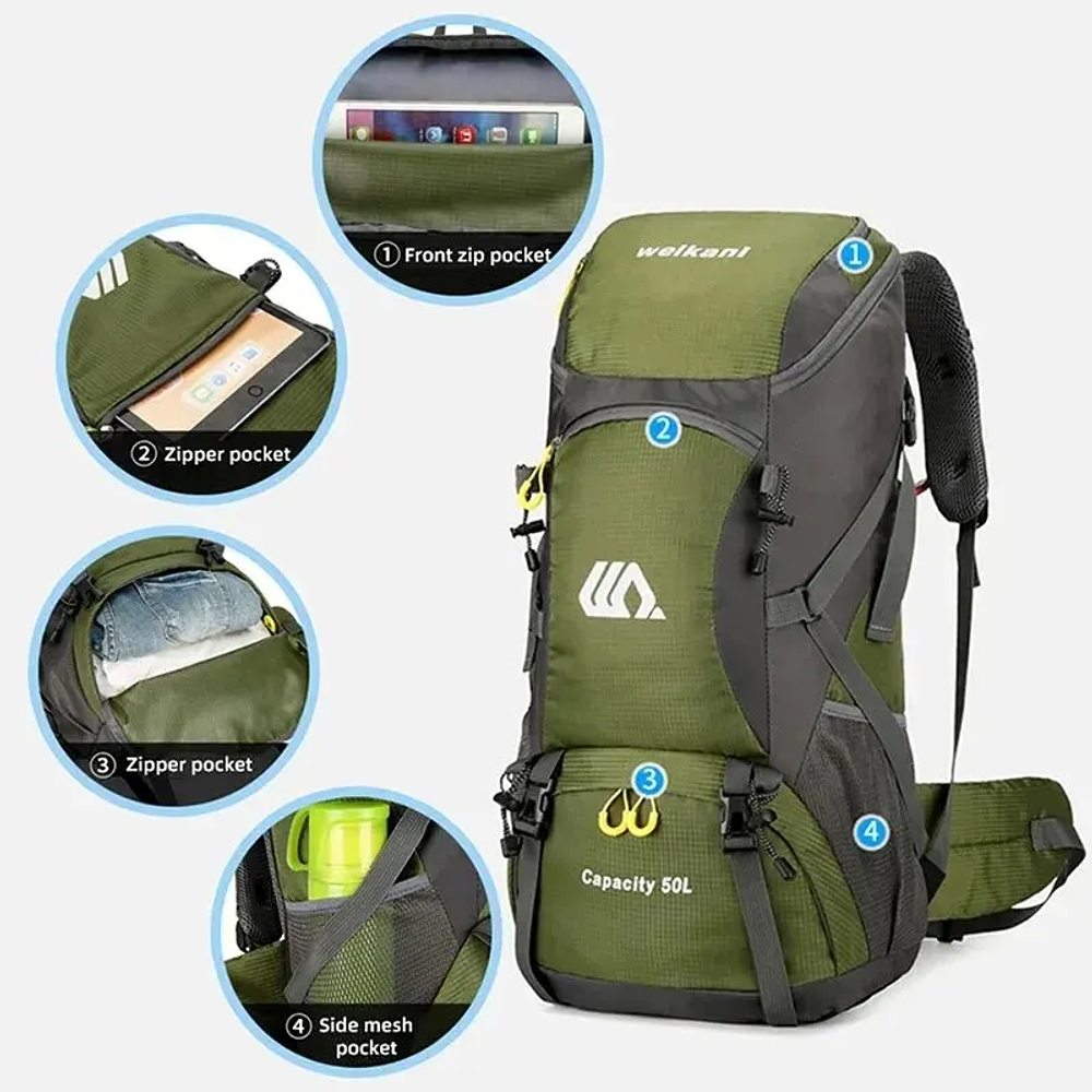 WEIKANI 50L Large Backpack