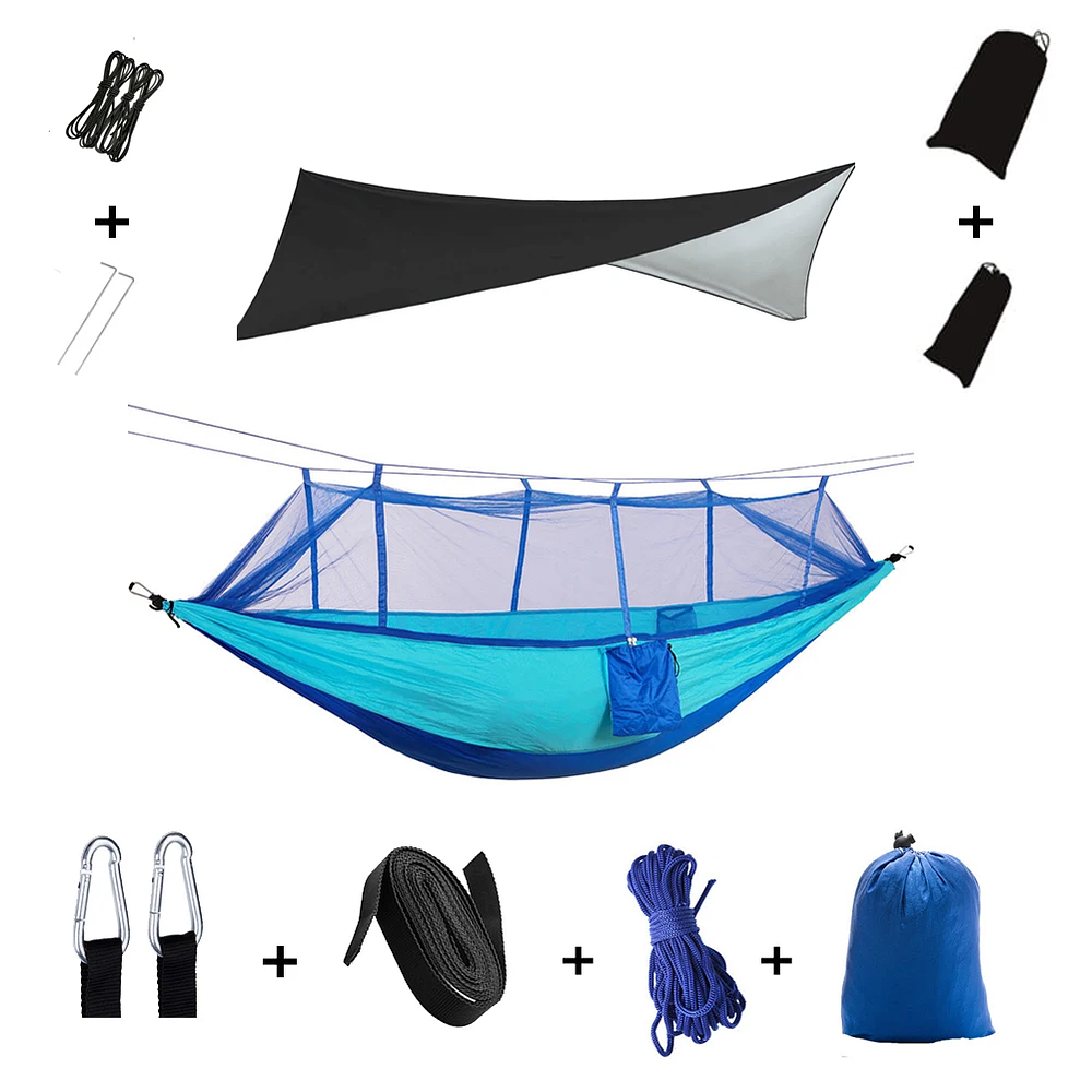 Camping Hammock With Mosquito Net And Rain Tent 