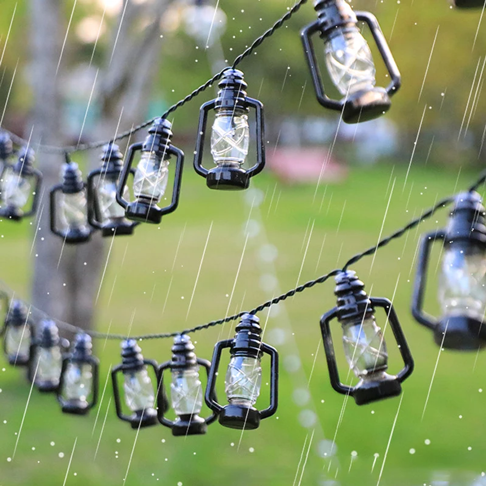 LED Solar Lamp String Kerosene Bottle Retro Light String