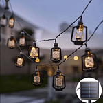 LED Solar Lamp String Kerosene Bottle Retro Light String