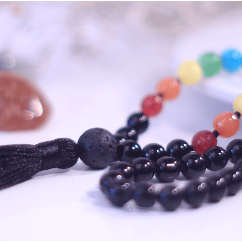 Japa Mala 7 Chakras Negra