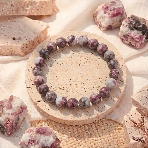 Brazalete de Turmalina Rosa Natural