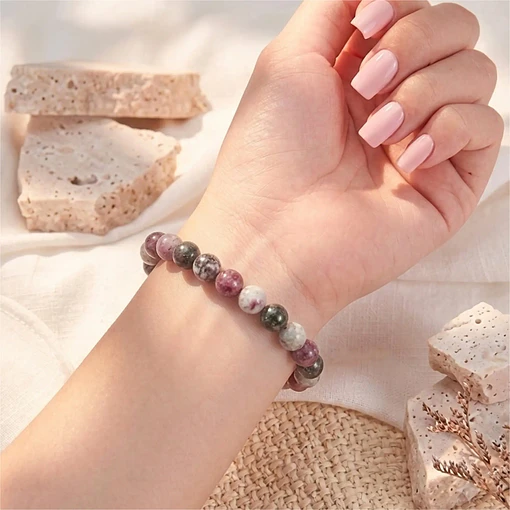Brazalete de Turmalina Rosa Natural
