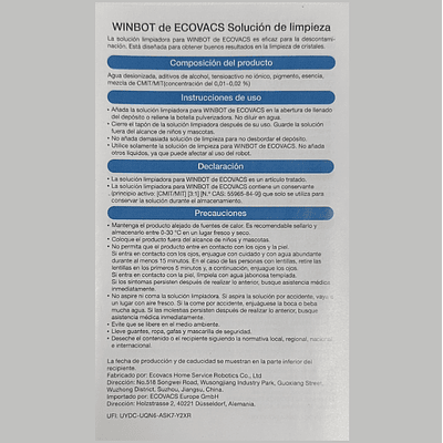 Pack 4 Detergentes Ecovacs Winbot 1 Litro