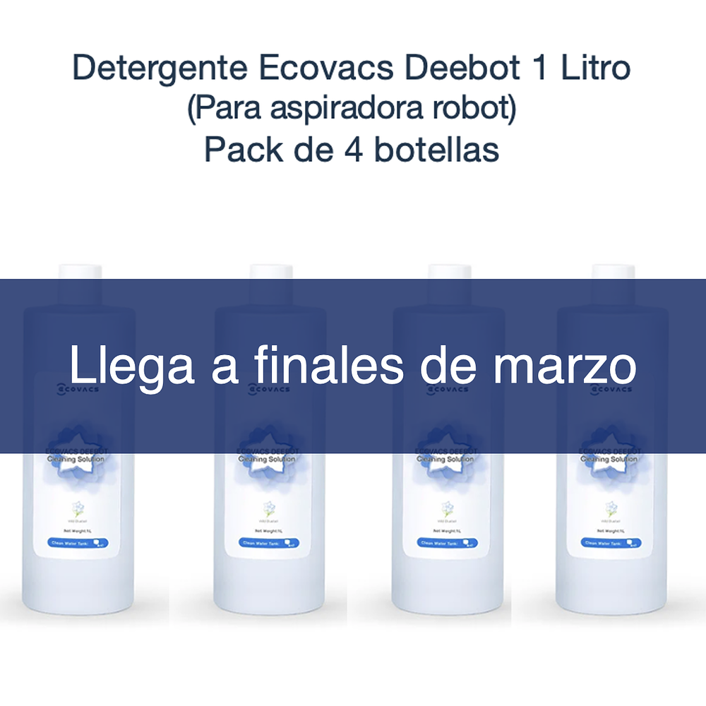 Pack 4 Detergentes Ecovacs Deebot 1 Litro