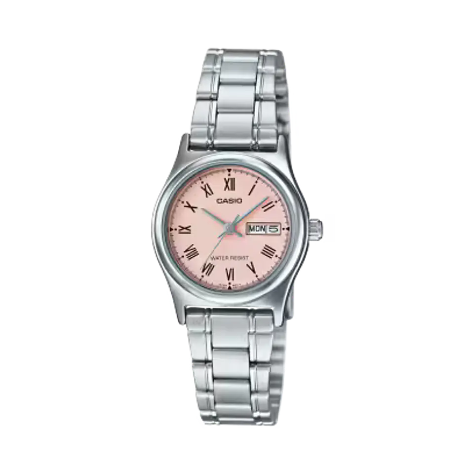 Casio Mujer LTP-V006D-4B – Rosado y Plateado 1