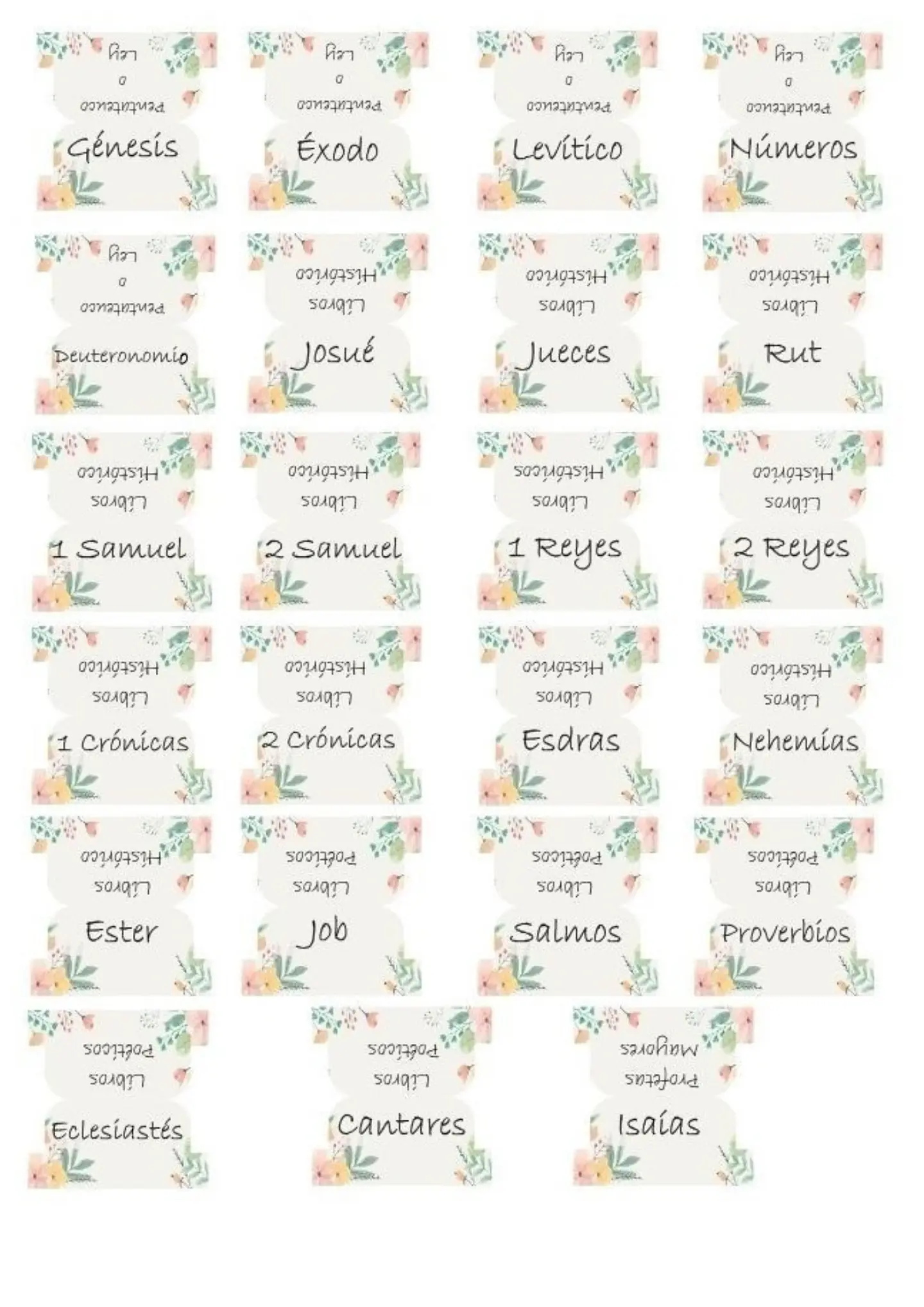 Tab para biblias - Color claro con flores 2