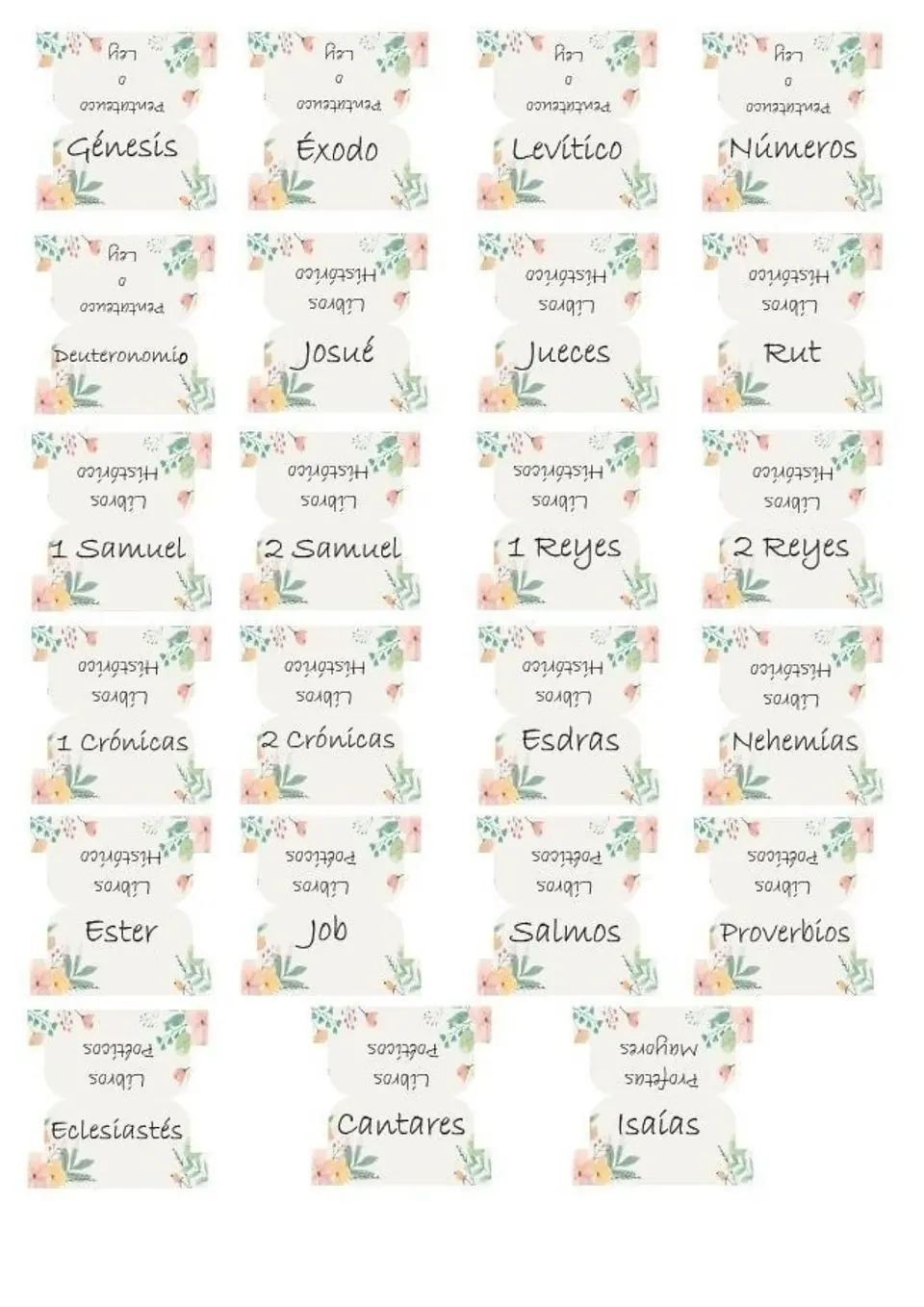 Tab para biblias - Color claro con flores 2