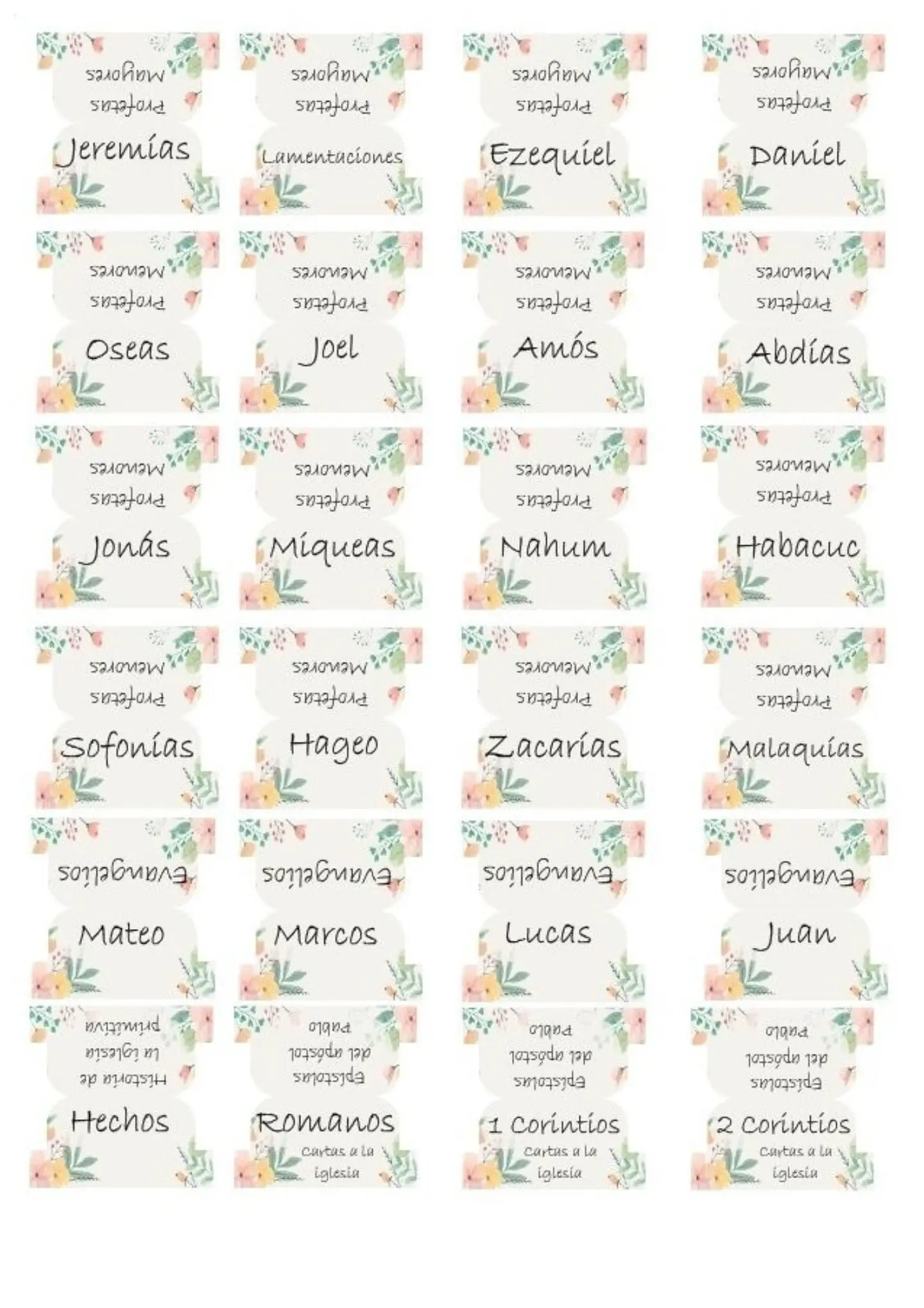 Tab para biblias - Color claro con flores 3