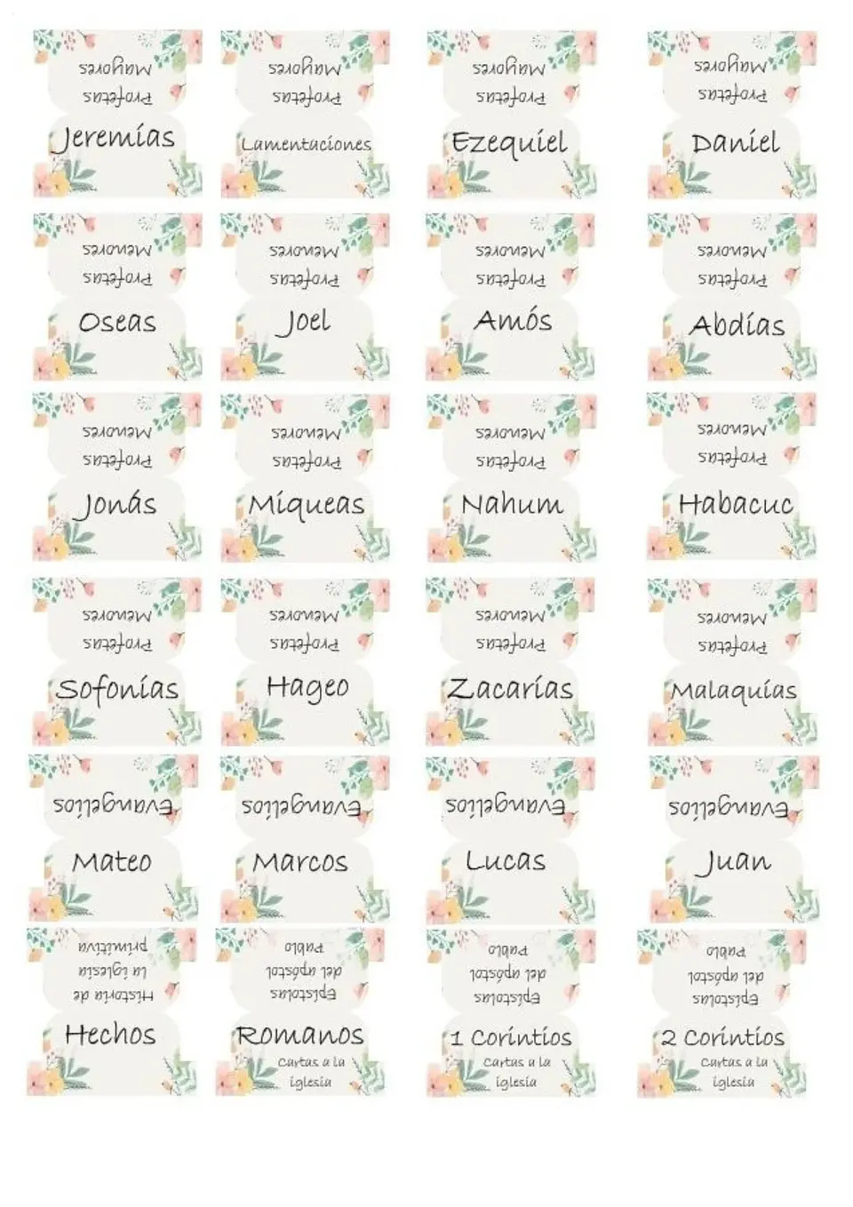 Tab para biblias - Color claro con flores 3