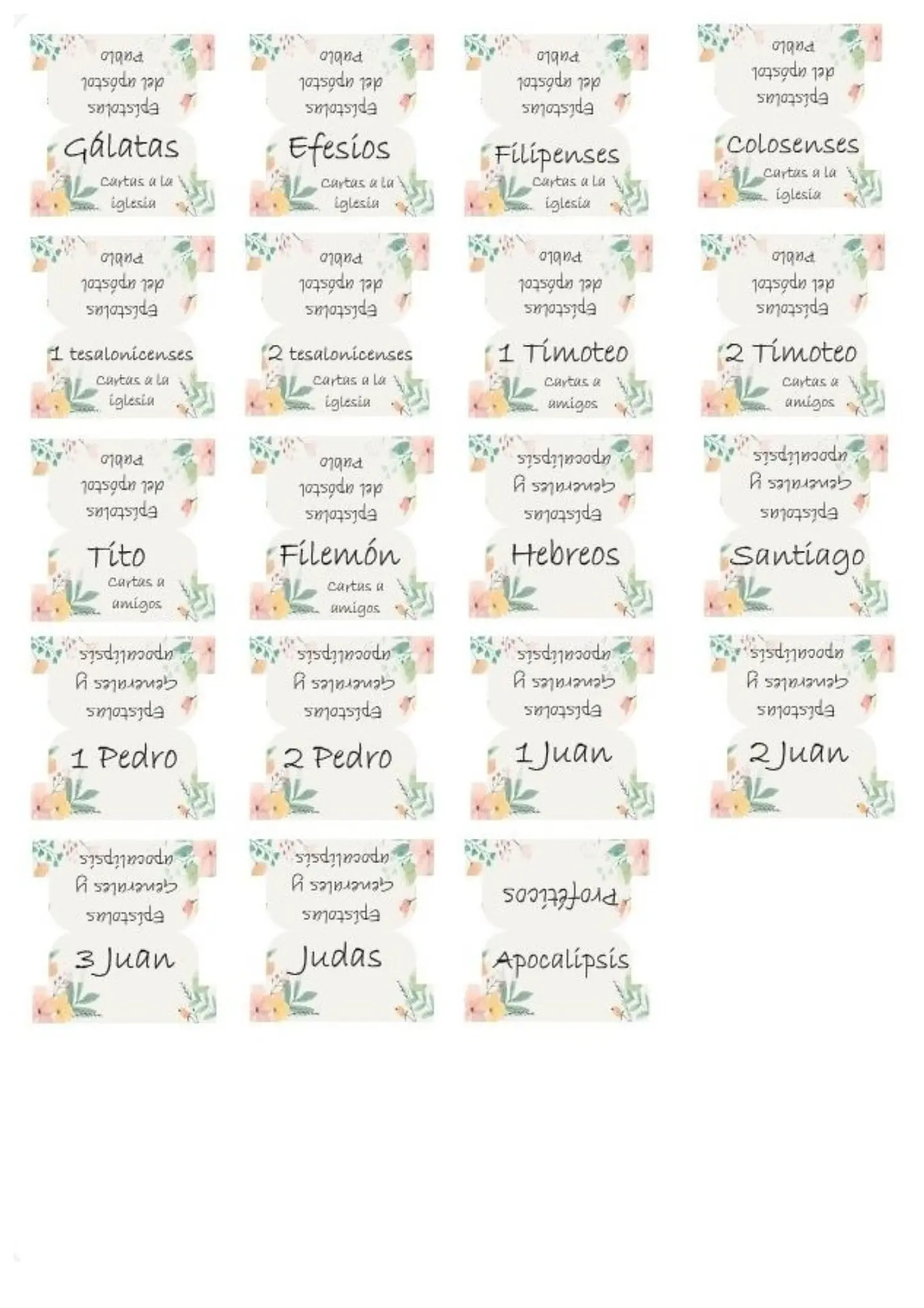 Tab para biblias - Color claro con flores 4