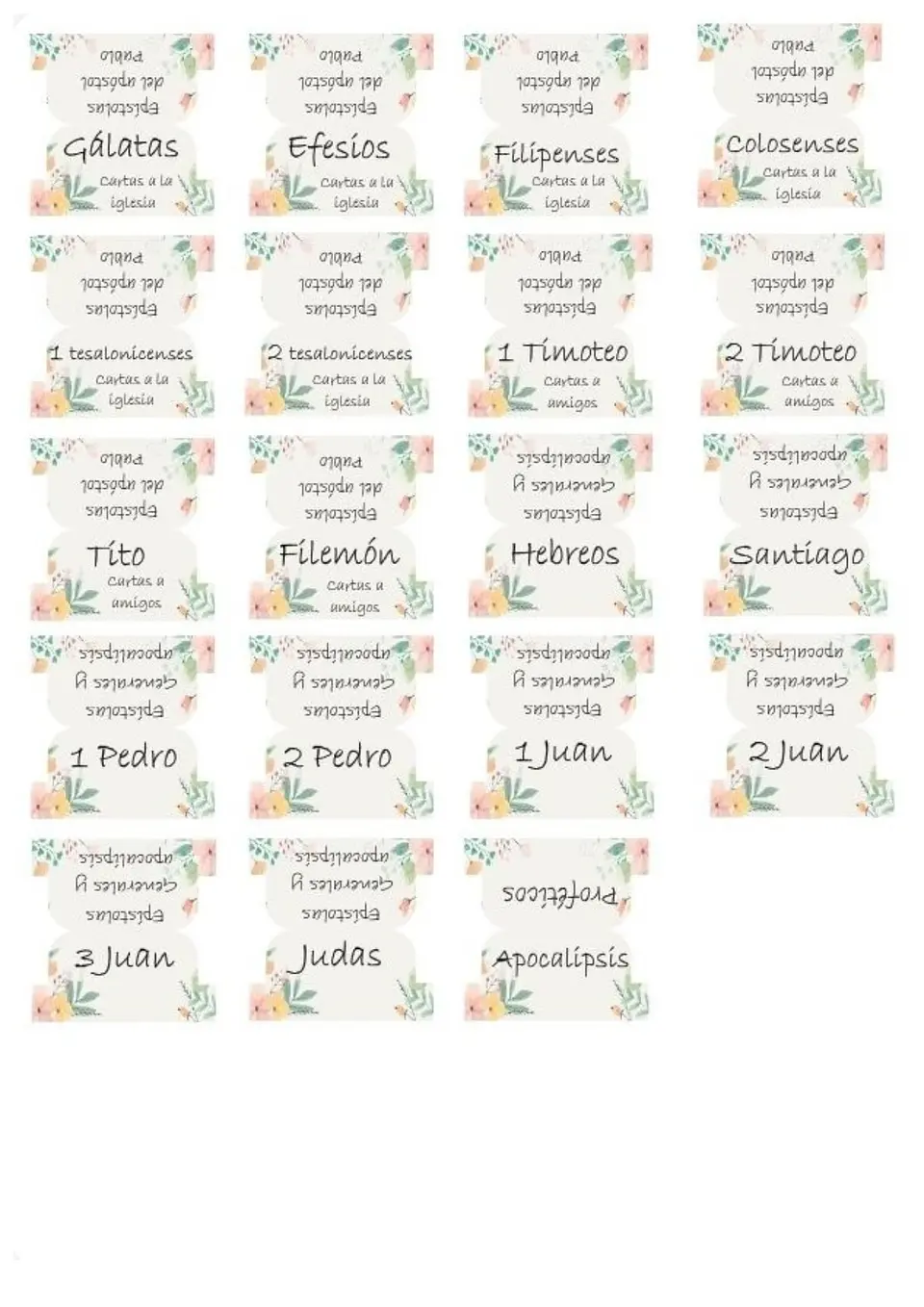 Tab para biblias - Color claro con flores 4