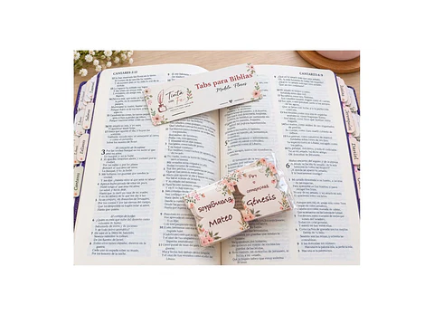 Tab para biblias - Amarillo con flores