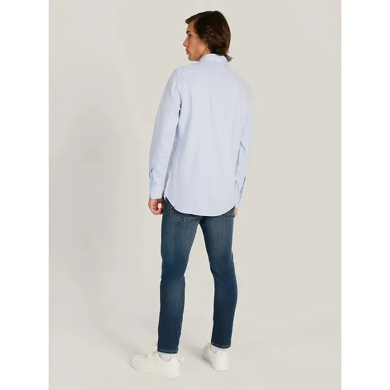 CAMISA TOMMY  CUADRICULADA CELESTE BLANCO 3