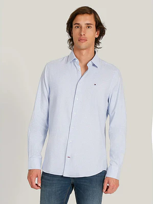 CAMISA TOMMY  CUADRICULADA CELESTE BLANCO