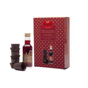 Coffret com Copos de Chocolate + Garrafa Miniatura
