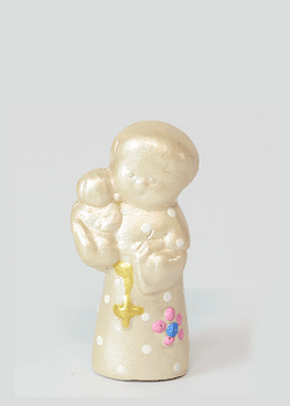 Santo António em miniatura cor pérola