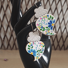 Boucles d'oreilles peintes à la main -Coração de Viana | Coloré 2