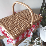 Mini cesta de picnic con forro.