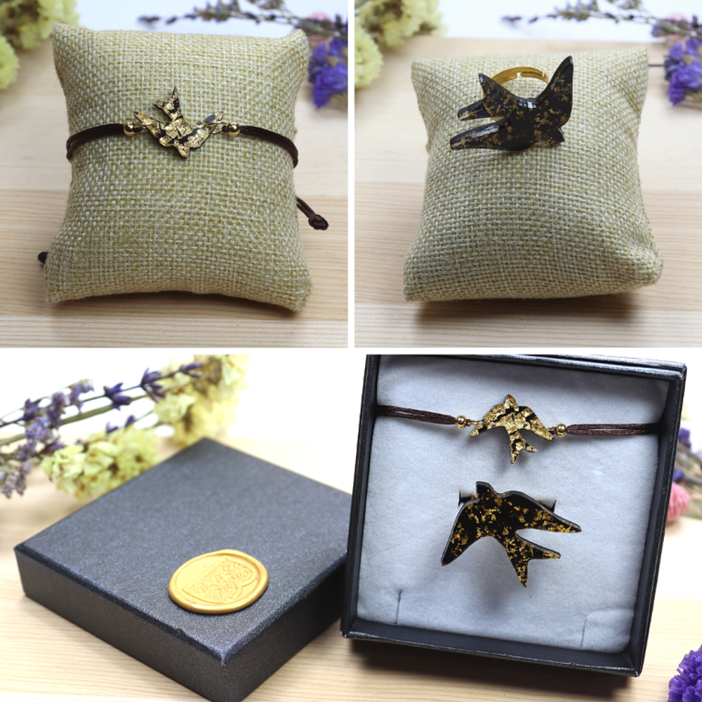 Coffee Swallow Set 2 pieces-gold