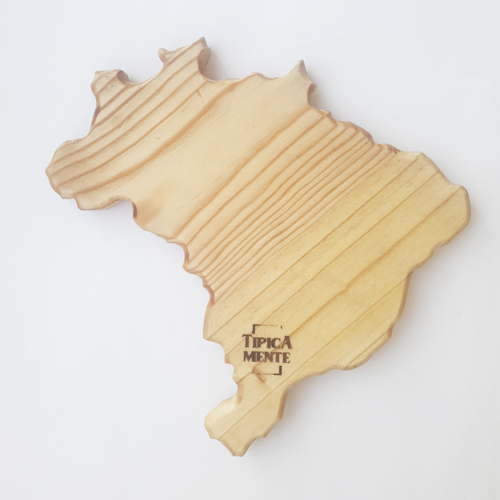 Planche apéritive Carte du Brésil en bois