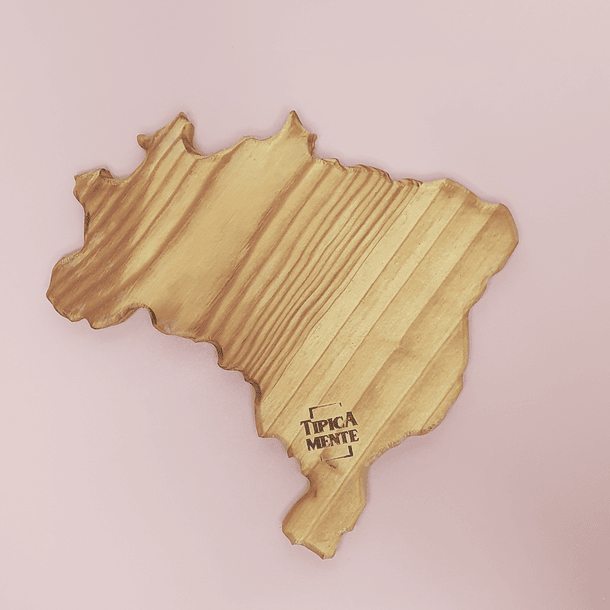 Tábua de aperitivos Mapa do Brasil em madeira 2