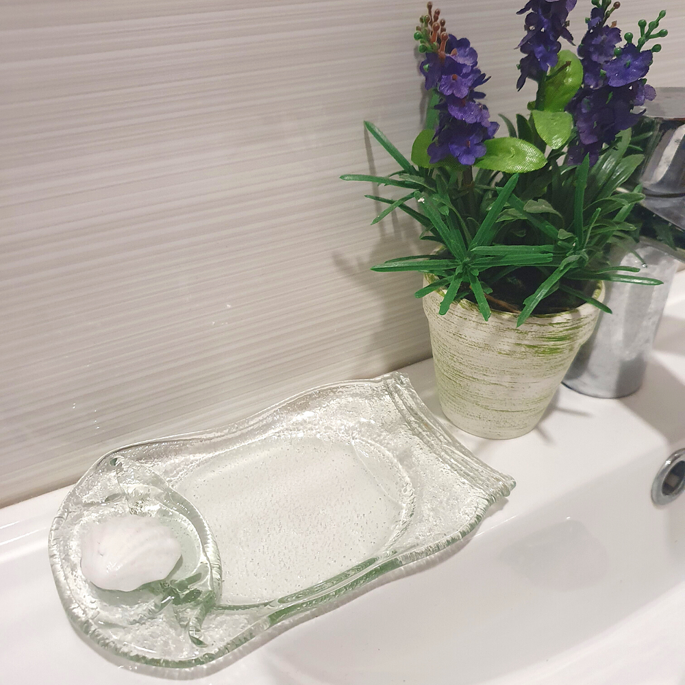Handmade Recycled Glass Soap Dish