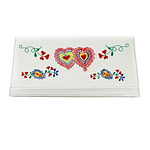 White and Colored Pochette Inspiration Valentine's Handkerchief in leather
