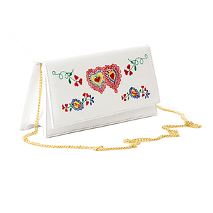 White and Colored Pochette Inspiration Valentine's Handkerchief in leather