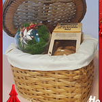 Heart-shaped wicker basket with handmade cookies