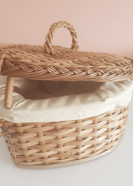 Heart-shaped wicker basket with handmade cookies