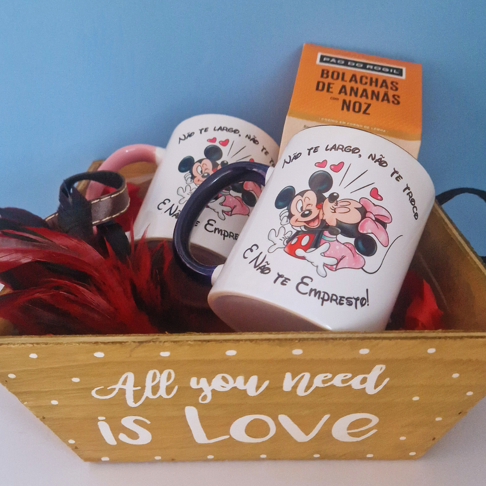 "I won't let you go" mug basket in wooden box
