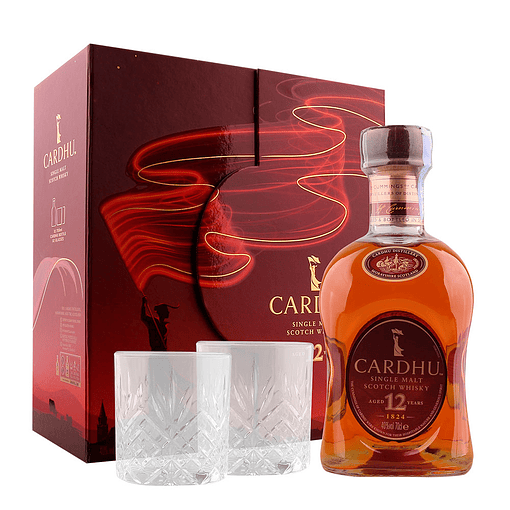 Cardhu 12 Years Whiskey Set with 2 glasses