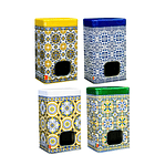 Pack 4 latas de chá com azulejos 2